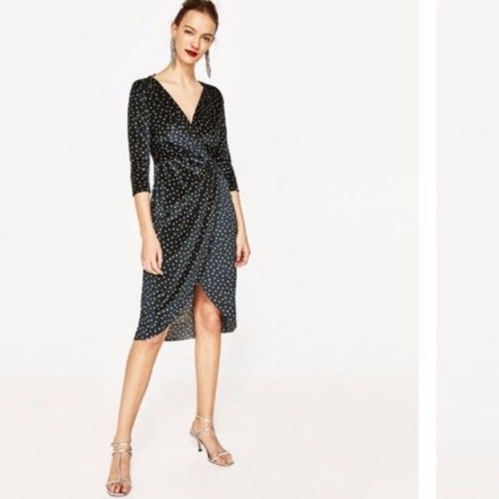 Zara Women Dark Green Dress